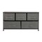 Emma and Oliver 5 Drawer Storage Chest with Wood Top & Dark Fabric Pull Drawers